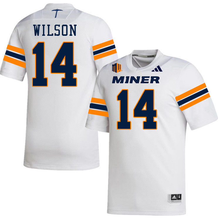 UTEP Miners #14 Hahsaun Wilson College Football Jerseys,Uniforms-White